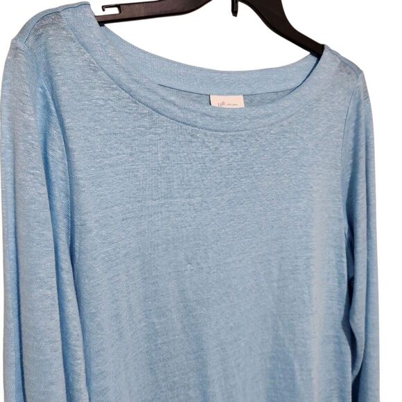 J Jill Linen Top Size Medium Blue Relax Fit Lightweight - Picture 1 of 13